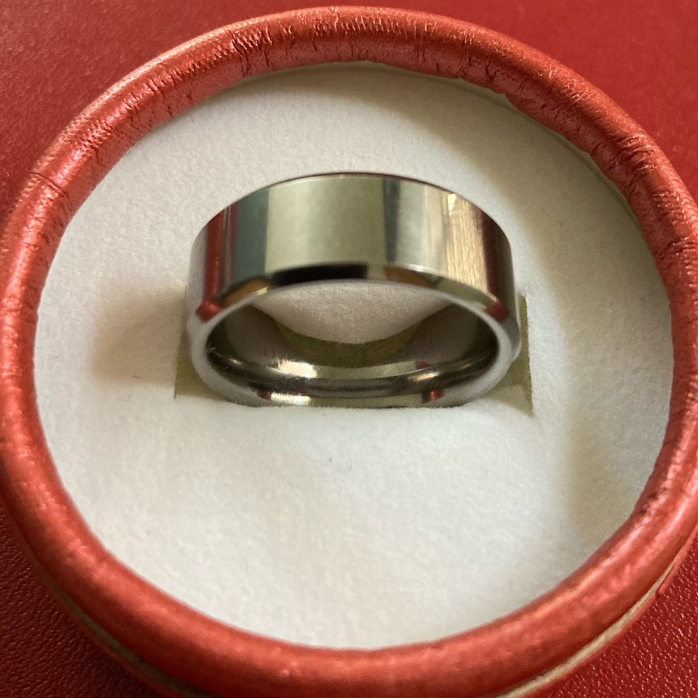 COPY - Tungsten Carbide band By Halo Polished cut edges. Size 9 9cm wide